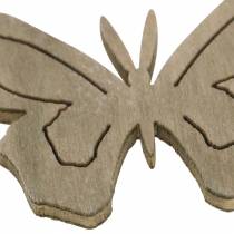 Schmetterling Holz Weiß, Creme, Braun Sortiert 4cm 72St Tischdekoration Frühling