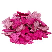 Artikel Frühlingshafte Schmetterlings-Streudeko aus Holz in Rosa, Pink und Lila, 4 cm, 72 Stück