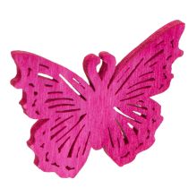 Artikel Frühlingshafte Schmetterlings-Streudeko aus Holz in Rosa, Pink und Lila, 4 cm, 72 Stück
