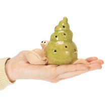 Artikel Keramik Schnecken Figuren mit LED-Beleuchtung, 12 cm, 2er-Set, dekorative Tischdeko