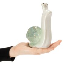 Artikel Keramik Schnecke Figur 16cm in Grün-Weiß für stilvolle Deko und Tischgestaltung