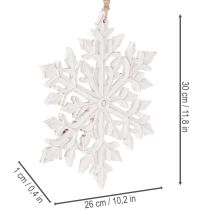 Artikel Deko Schneeflocke Holz Hängedekoration Weiß Ø30cm