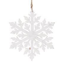 Artikel Deko Schneeflocke Holz Hängedekoration Weiß Ø30cm
