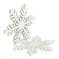 Schneeflocken aus Holz Weiß Ø3,7cm 48St
