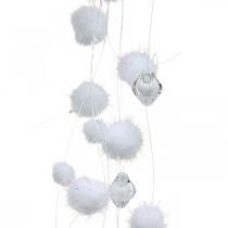 Artikel Schneeballgirlande Wintergirlande Schneeflocken Weiß 72cm