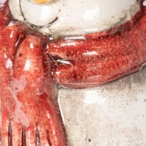 Artikel Schneemann-Figur Keramik 10cm Rot Schwarz Handbemalt Innenbereich