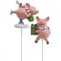 Artikel Deko Schwein Weihnachten Glücksschwein Blumenstecker 4St