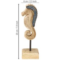 Artikel Seepferdchen Deko Mangoholz 20cm maritim mit Perlen