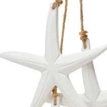 Artikel Seestern Holzdeko Hängedeko Weiß 3er Set 46cm Maritim