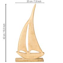 Artikel Segelboot Holz Natur H42cm Tisch Deko Maritim Deko Geschenk