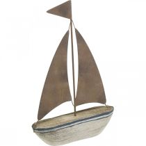 Artikel Deko Segelboot Holz Rost Maritime Deko 16×25cm