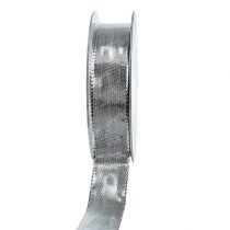 Artikel Geschenkband Silber mit Drahtkante 25mm 25m