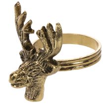 Artikel Serviettenring Metall Hirschkopf Goldoptik Ø 6 cm 4er-Set