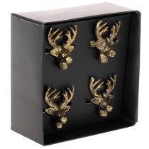 Artikel Serviettenring Metall Hirschkopf Goldoptik Ø 6 cm 4er-Set