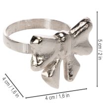 Artikel Serviettenring Metall Schleife Silber 5 cm 4er-Set
