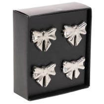 Artikel Serviettenring Metall Schleife Silber 5 cm 4er-Set