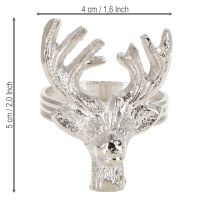 Artikel Hirsch Serviettenringe Metall Silber Ø4cm Set 4 Stück für Elegante Tischdeko