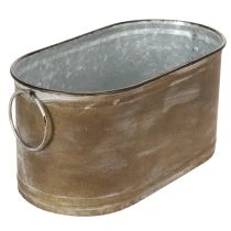 Artikel Set Übertopf Metall Wanne Vintage Retro L22,5cm/27cm/31cm