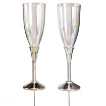 Artikel Silvesterdeko Sektglas Deko-Stecker, Kunststoff, H9,5cm, 8 Stk