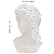 Artikel Skulptur Frauenbüste Steinguss Grau Antik Vase 15×14×25cm