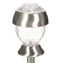 Artikel Solar-Kugelleuchte mit Erdspieß, 36 cm, Kunststoff, Silber, Set aus 4 Stück