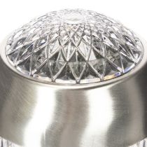 Artikel Solar-Kugelleuchte mit Erdspieß, 36 cm, Kunststoff, Silber, Set aus 4 Stück