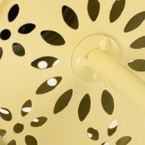 Artikel Solar-Tischleuchte 28cm gelb aus Metall mit Blumenmuster für Balkon und Garten