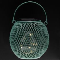 Artikel Solar Gartenlaterne LED Türkis Dekorlicht energiesparend für Terrasse und Balkon 12cm