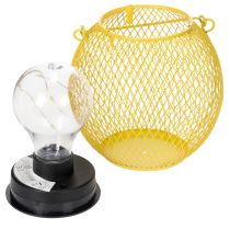 Artikel Solar Gartenlaterne Gelb aus Metall mit LED Warmweiß 12 cm