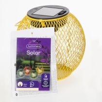Artikel Solar Gartenlaterne Gelb aus Metall mit LED Warmweiß 12 cm