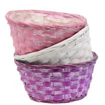Spanschale rund Lila/Weiß/Rosa Ø19cm 8St