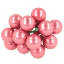 Artikel Weihnachtskugeln aus Glas am Draht 20mm glänzend Rosa Rot Set 140 Stück