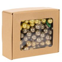 Artikel Mini Weihnachtskugeln am Draht Kunststoff Spiegelbeeren 20mm 140 Stück Kupferbraun, Orange, Goldgelb