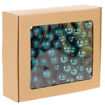 Artikel Mini Weihnachtskugeln Glas 20mm Opalblau Glänzend Matt 140 Stück