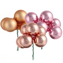 Artikel Glänzende Spiegelbeeren Glaskugeln in Rosa & Apricot Ø40mm - 36er Set zur edlen Festdeko