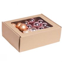 Artikel Glänzende Spiegelbeeren Glaskugeln in Rosa & Apricot Ø40mm - 36er Set zur edlen Festdeko