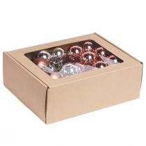 Artikel Weihnachtsdeko Spiegelbeeren Glas Apricot Silber Ø40mm 32er Set – Perfekt für festliche Akzente