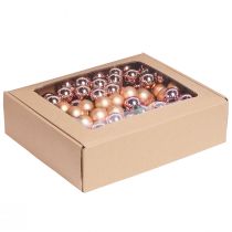 Artikel Glänzende Spiegelbeeren in Apricot Rosa f. festliche Weihnachtsdeko Glas Mini-Kugeln Ø25mm 140tlg