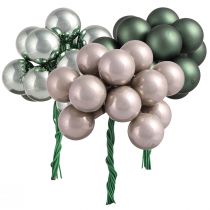 Artikel Spiegelbeeren Weihnachten Grün Perlmuttgrau Ø20mm 140 Stück – Festliche Mini-Kugeln