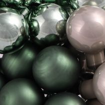 Artikel Spiegelbeeren Weihnachten Grün Perlmuttgrau Ø20mm 140 Stück – Festliche Mini-Kugeln