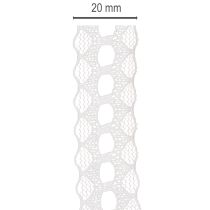 Artikel Zierband Baumwolle Spitze Weiß 25mm x 10m Rolle