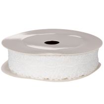 Artikel Zierband Baumwolle Spitzenmuster Rolle Weiß 25mm 10m
