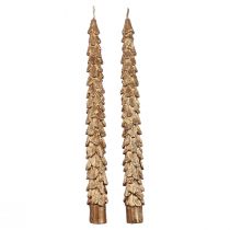 Spitzkerzen Braun Metallic Kerzen Weihnachtskerzen 25cm 2St