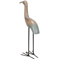 Artikel Stilvolle Vogel Dekofigur aus Holz und Metall 34cm für Innen- und Außenbereich