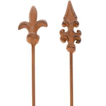 Artikel Gartenstecker Metall Rostoptik Lilie und Lanze 60cm Outdoor