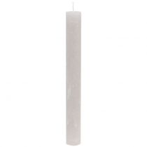Stabkerzen durchgefärbt Grau 34mm x 300mm 4St