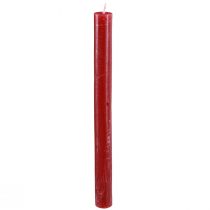 Artikel Dunkelrote Stabkerzen, durchgefärbt, 21x240mm, 12 Stück, Premium Qualität