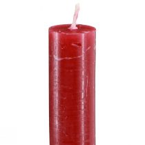 Artikel Dunkelrote Stabkerzen, durchgefärbt, 21x240mm, 12 Stück, Premium Qualität
