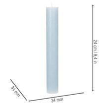 Artikel Stabkerzen Hellblau Wachs 34x240mm 4er-Set für Kerzenständer und Tischdekoration