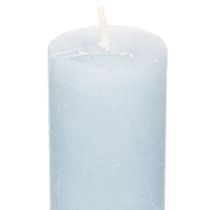 Artikel Stabkerzen Hellblau Wachs 34x240mm 4er-Set für Kerzenständer und Tischdekoration